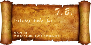 Teleky Beáta névjegykártya